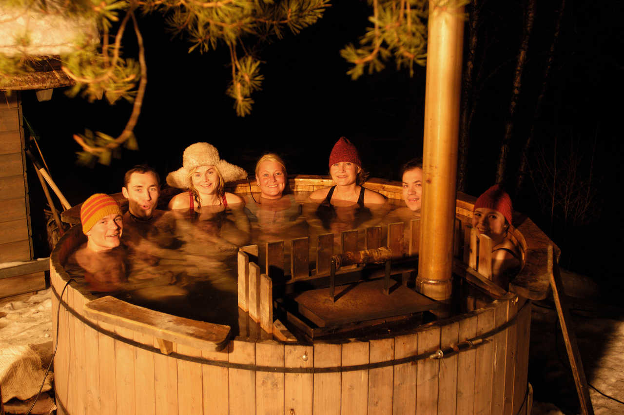 Bain norvégien en hiver, Laponie