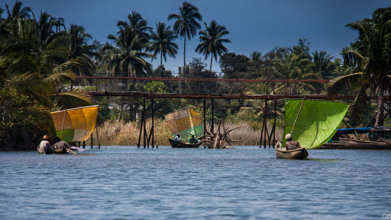 Bateaux traditionnels sur le Canal de Pangalanes à Madagascar