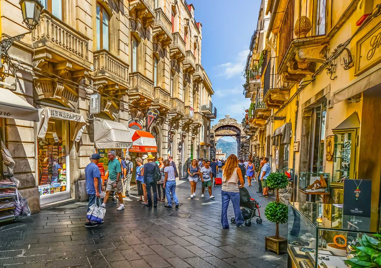 Centre ville de Taormine, Sicile en Italie