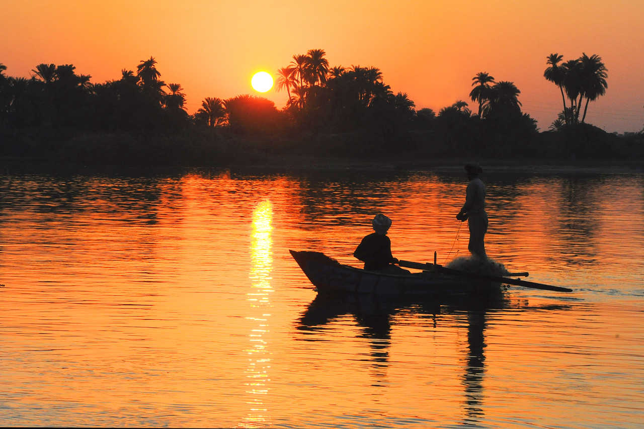 coucher de soleil sur le Nil