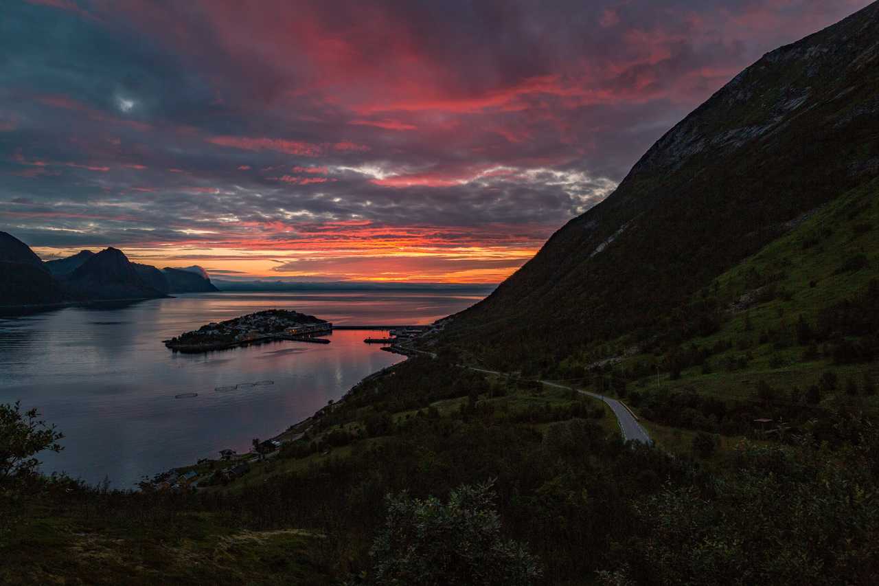 Coucher de soleil sur les fjords