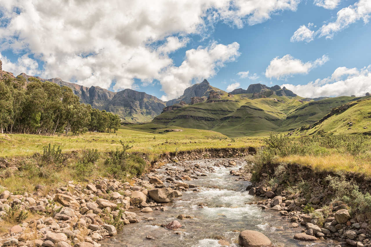 Dans le massif du Drakensberg en Afrique du Sud