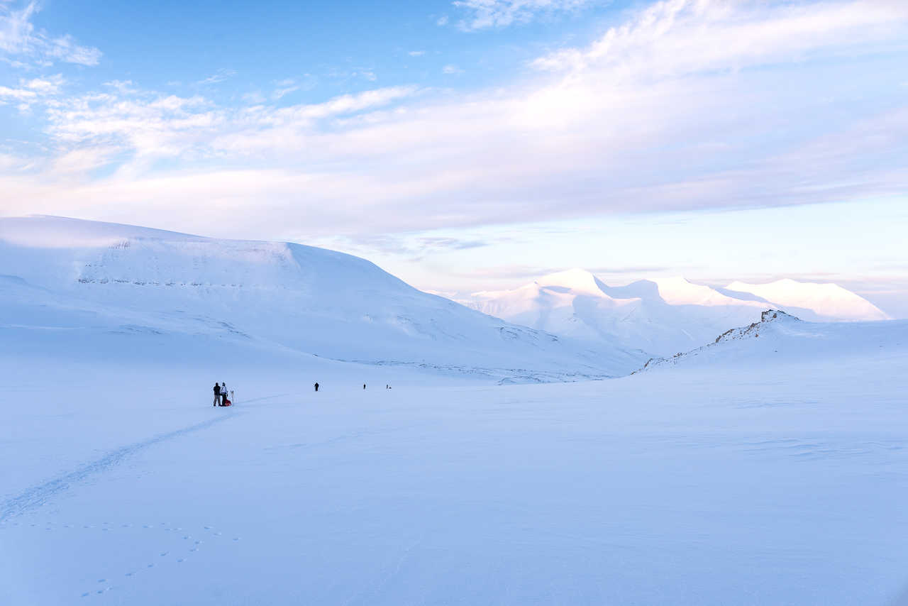 Trek itinérant en raquettes en Arctique