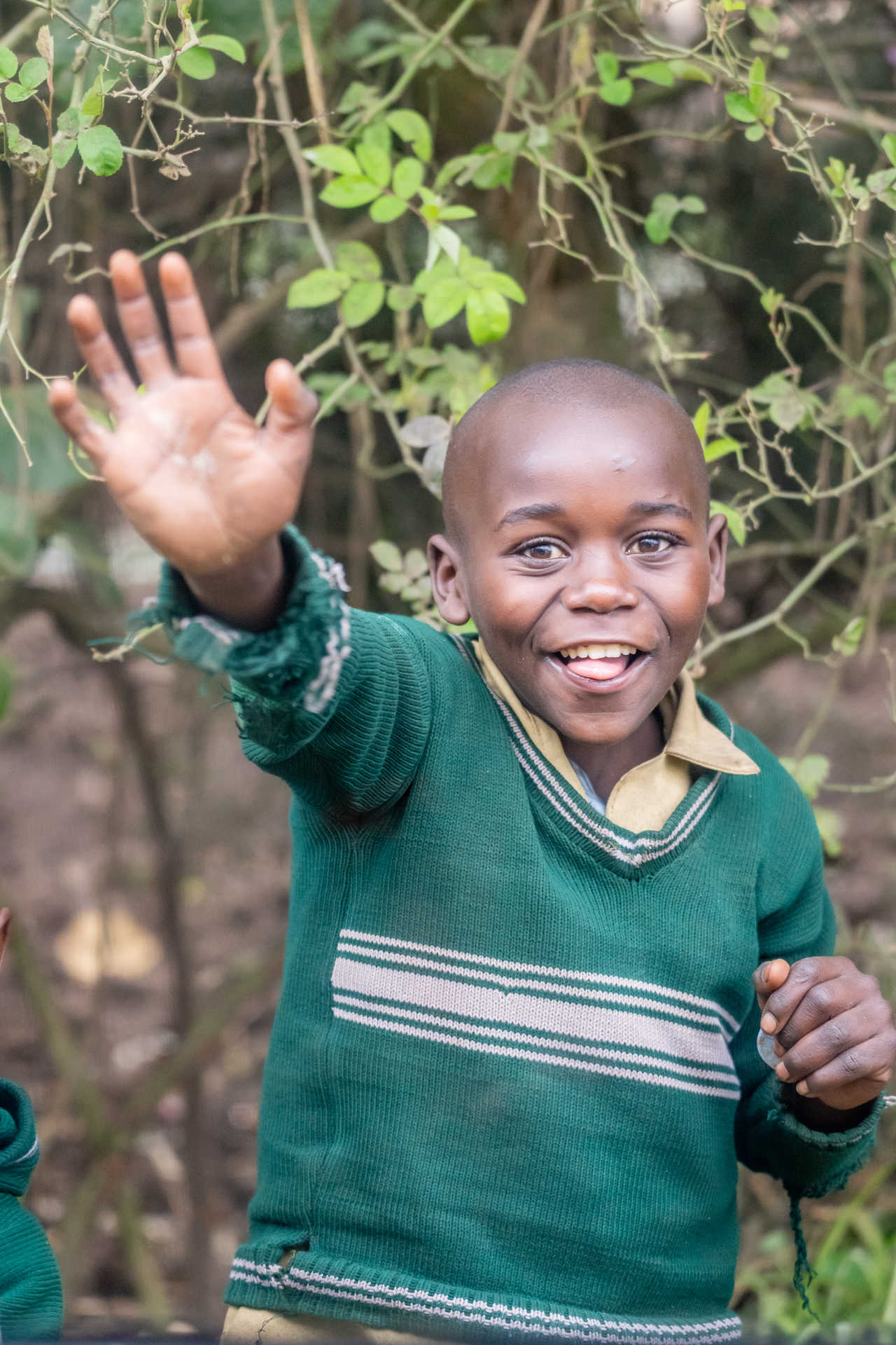 Enfant dans le parc national des volcans au Rwanda