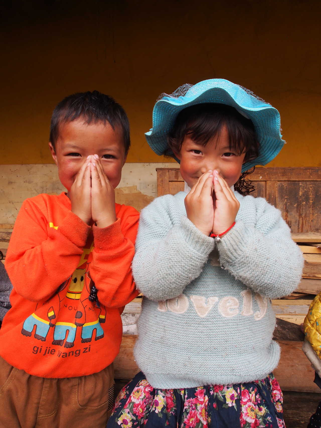 Enfants souriant en Chine
