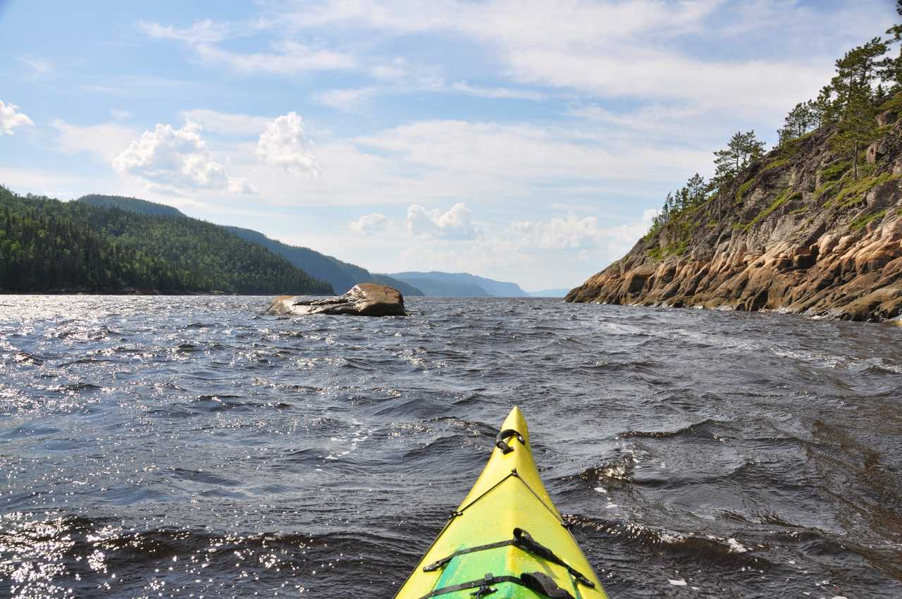 Kayak de mer dans le Fjord du Saguenay au Québec, Canada