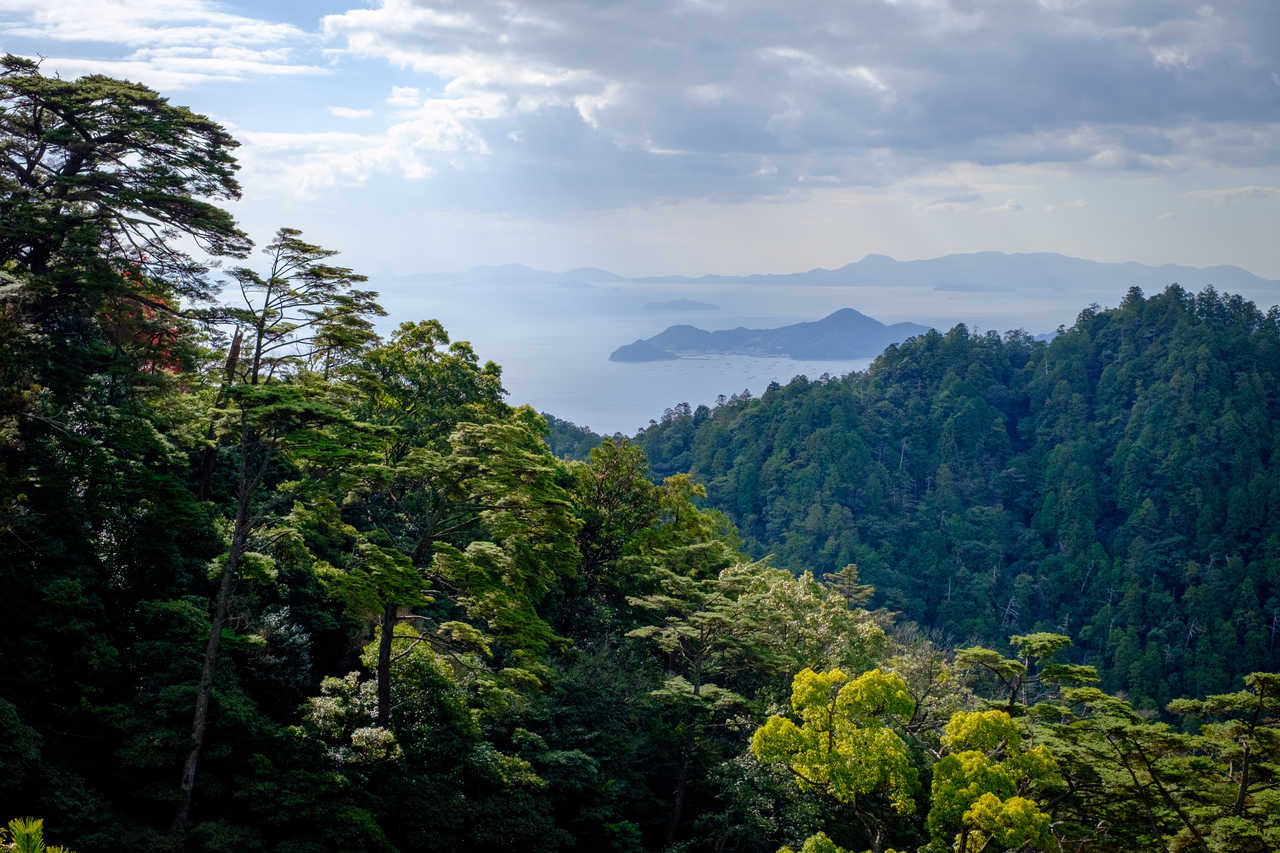 La vue depuis le sommet du Mont Misen sur l'île de Miyajima