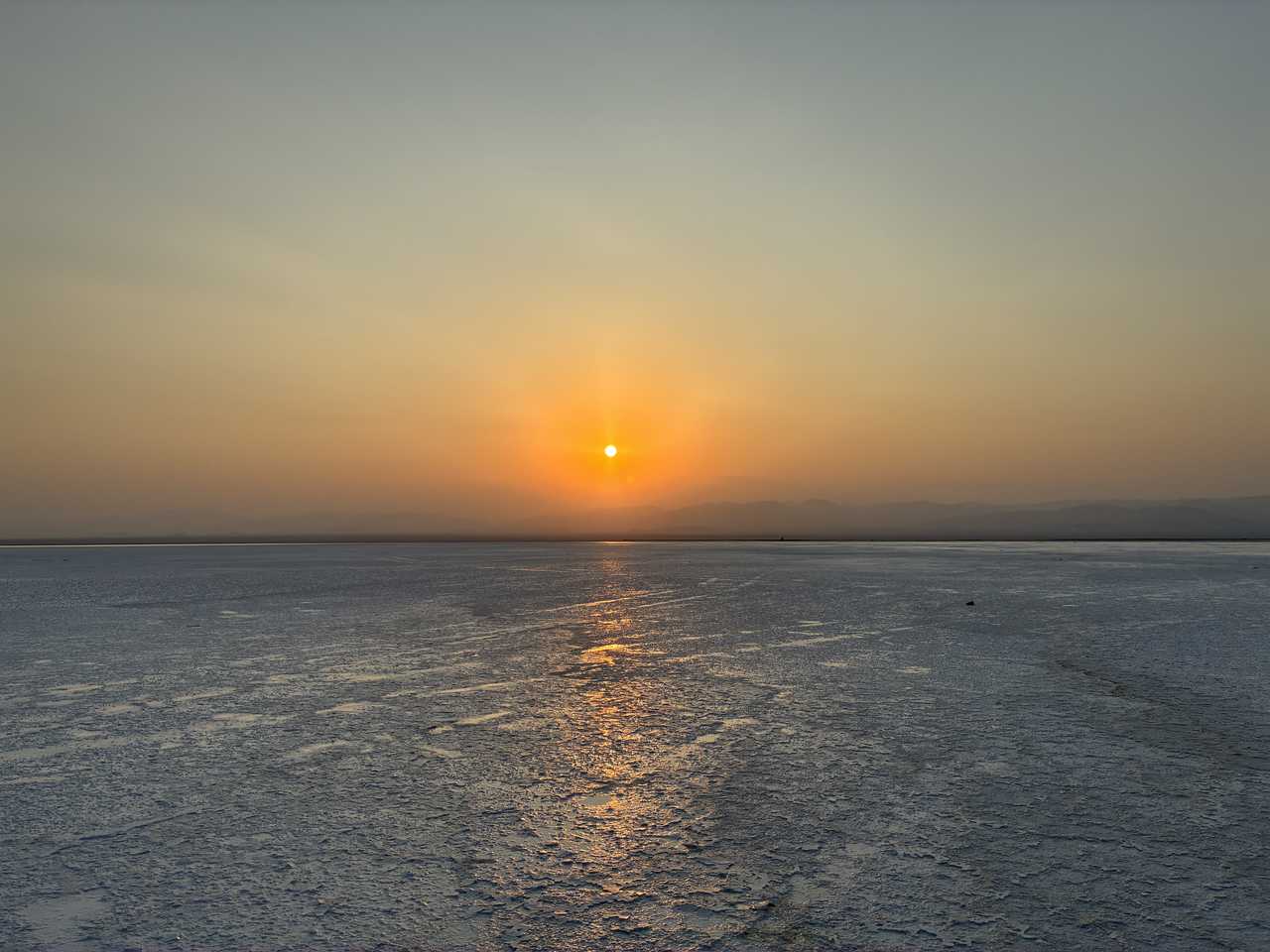 Lac karoum au coucher du soleil
