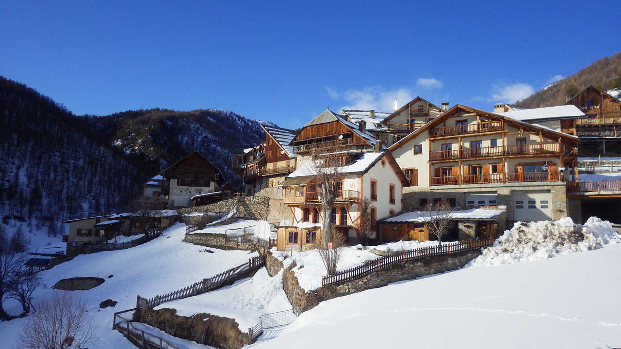 Le hameau de Souliers au coucher du soleil, Queyras