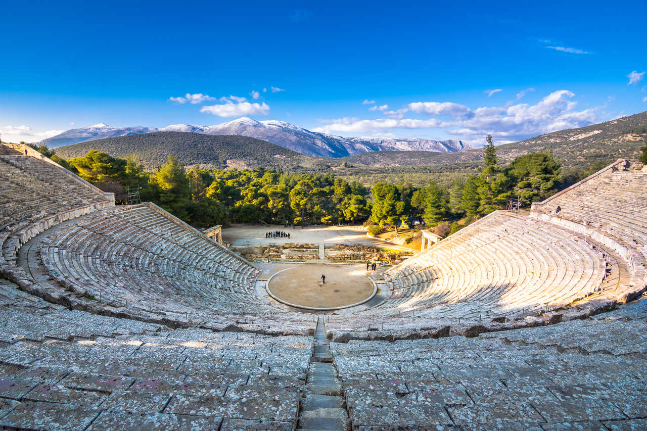 Le théâtre antique d'Épidaure, Péloponnèse, Grèce.