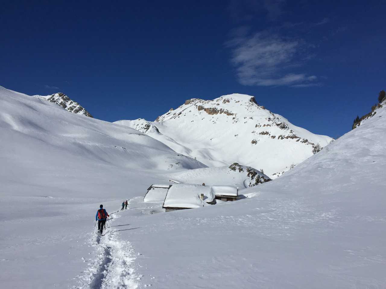 Les chalets de Clapeyto sous la neige, Queyras