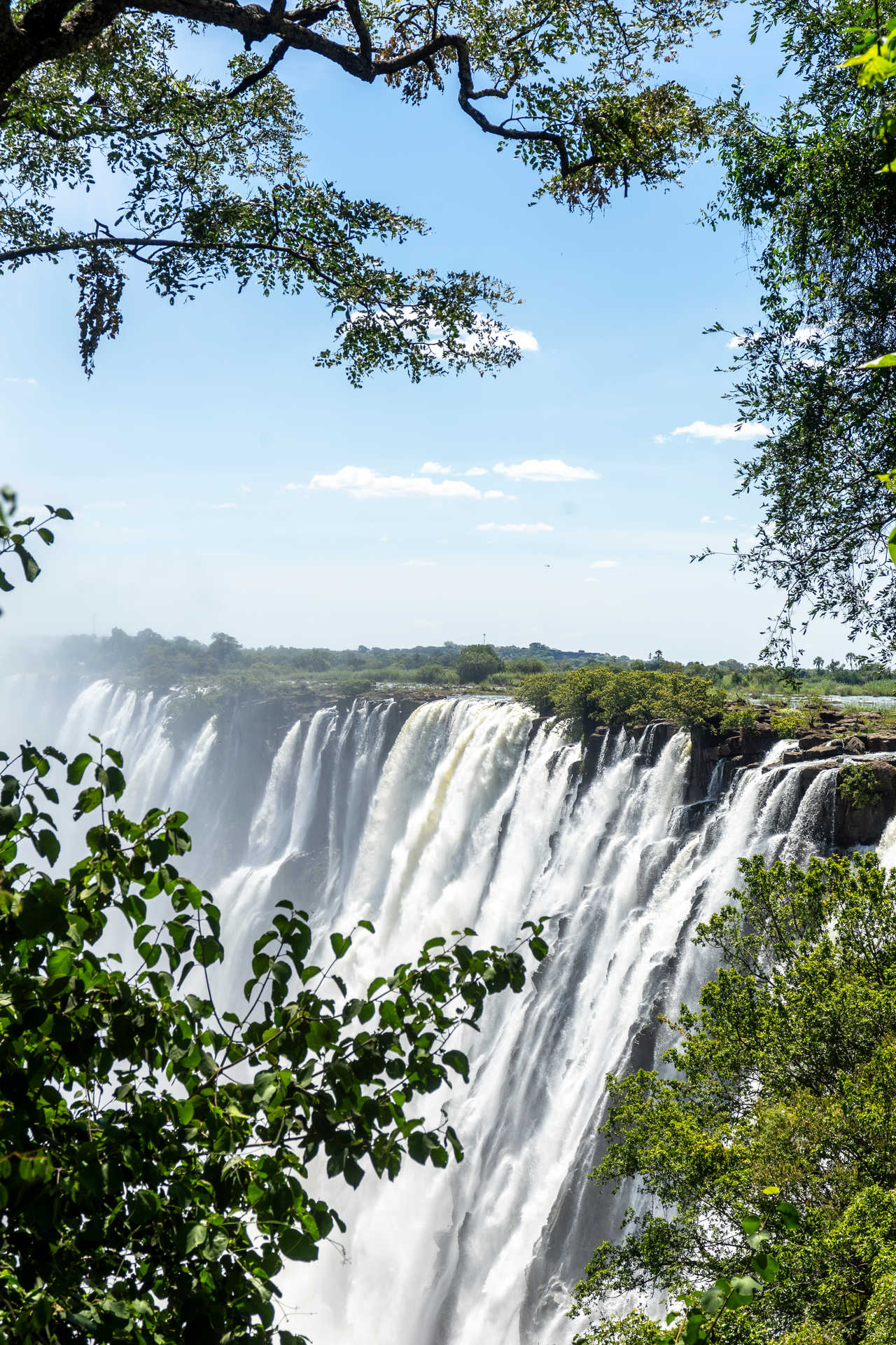 Les chutes Victoria, entre la Zambie et le Zimbabwe