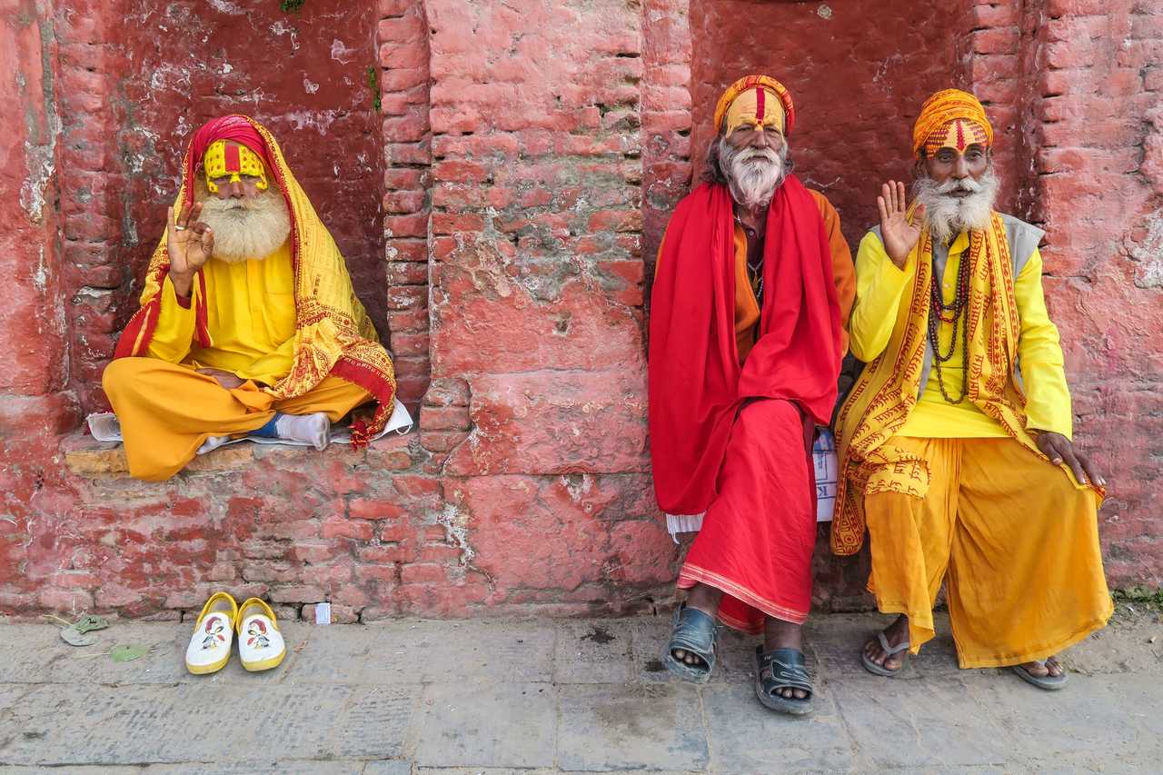 Les sadhus dans les rues de Katmandou