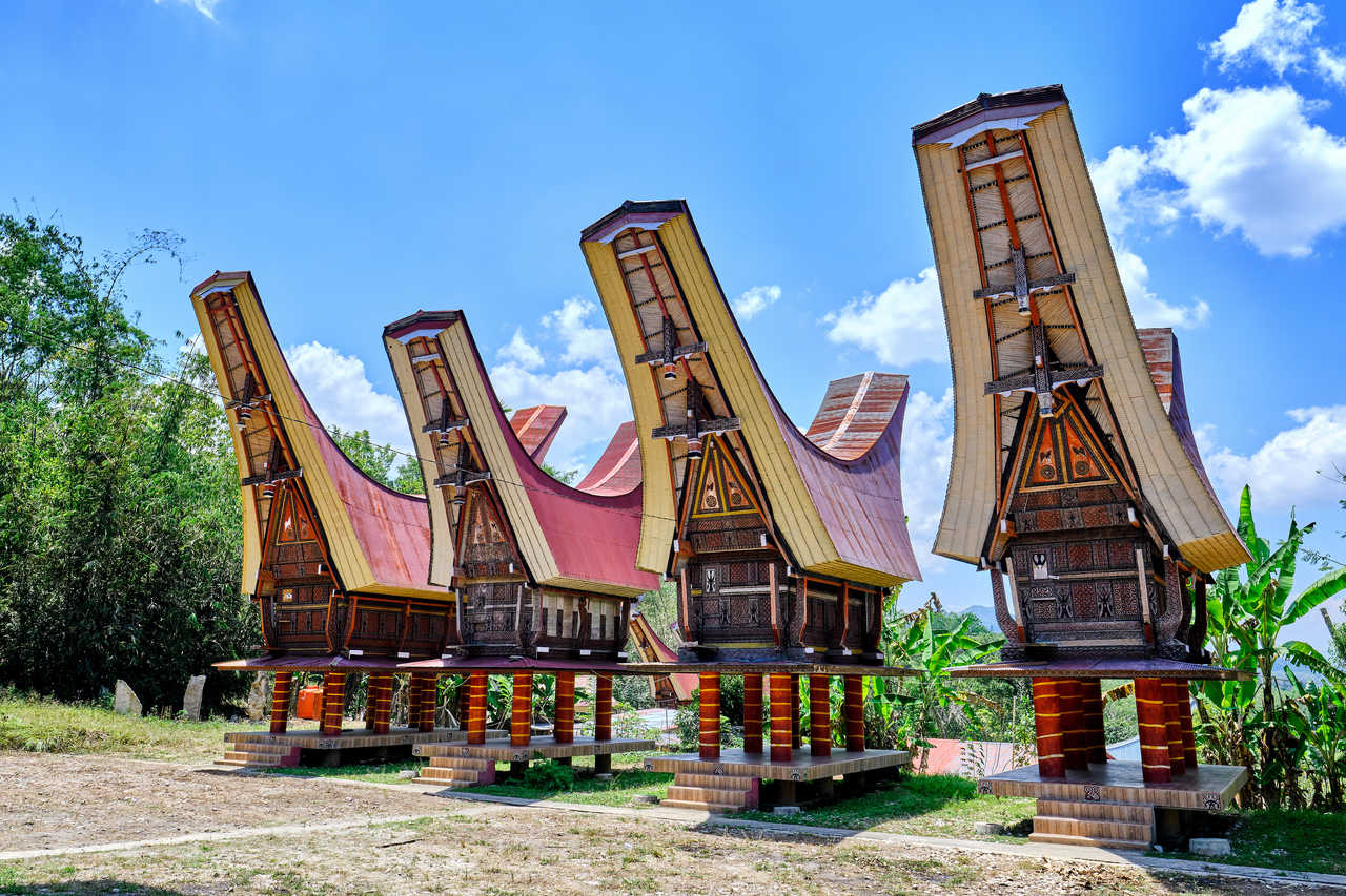 Maisons avec une architecture typique du pays Toraja