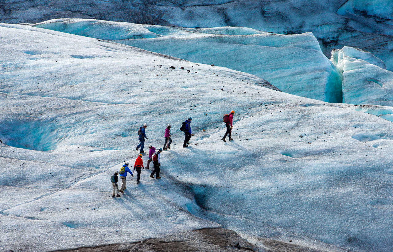 Marche sur le glacier du Vatnajokull