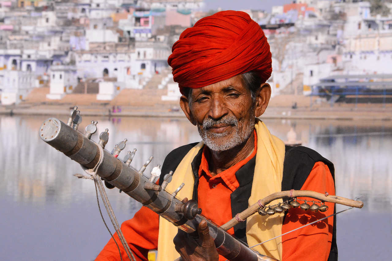 Musicien rajasthani à Pushkar