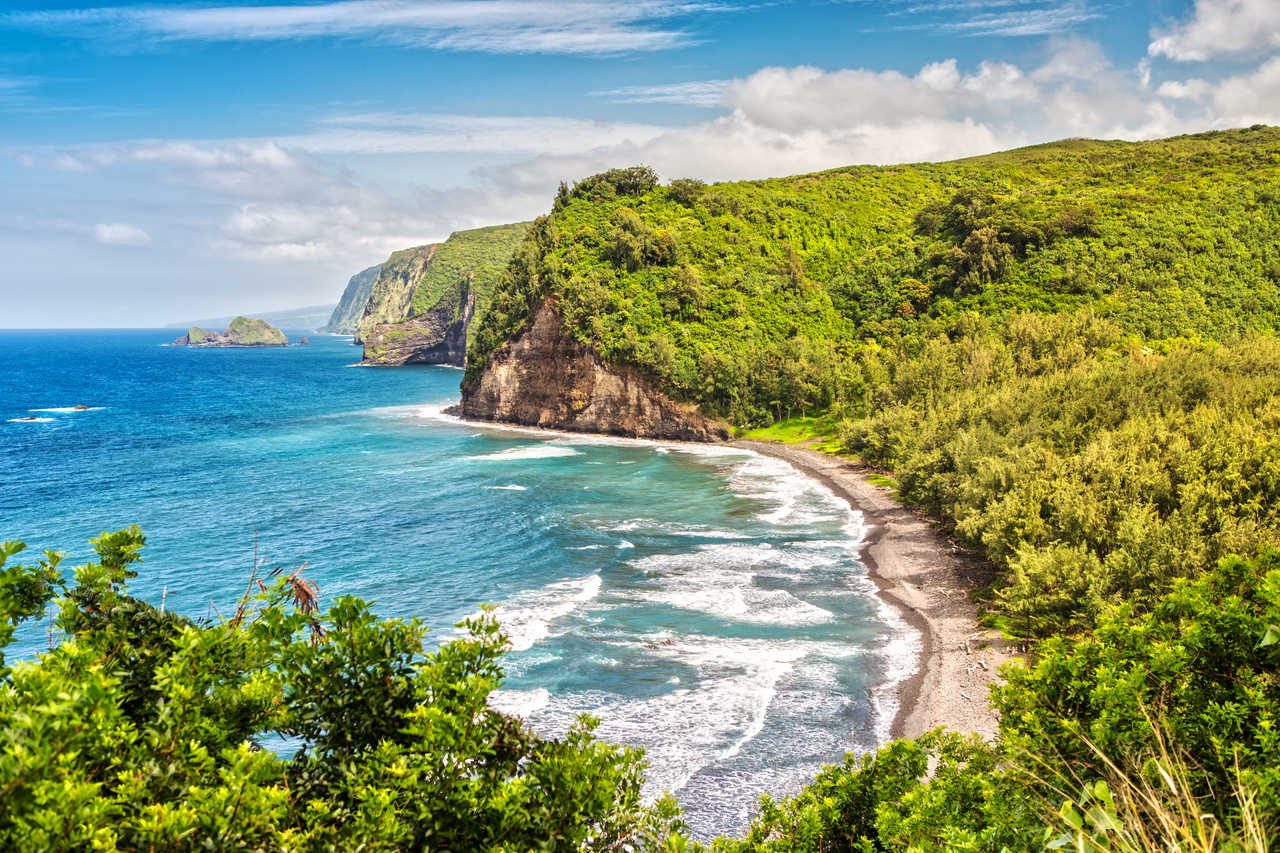 Panorama sur Pololu vallée à Hawai