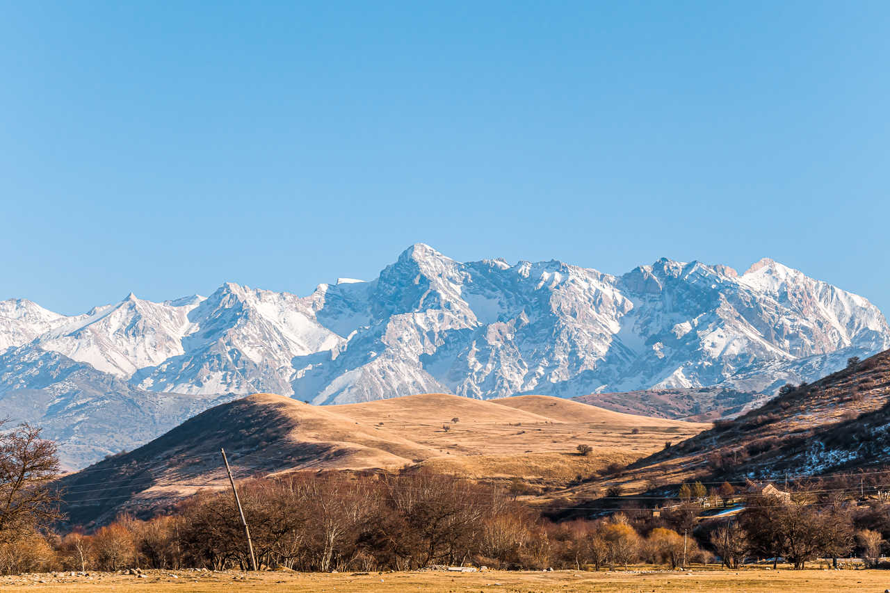 Paysage de montagne au Kazakhstan en automne