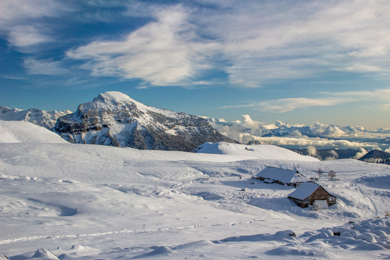 Paysage enneigé dans le Massif de la Chartreuse
