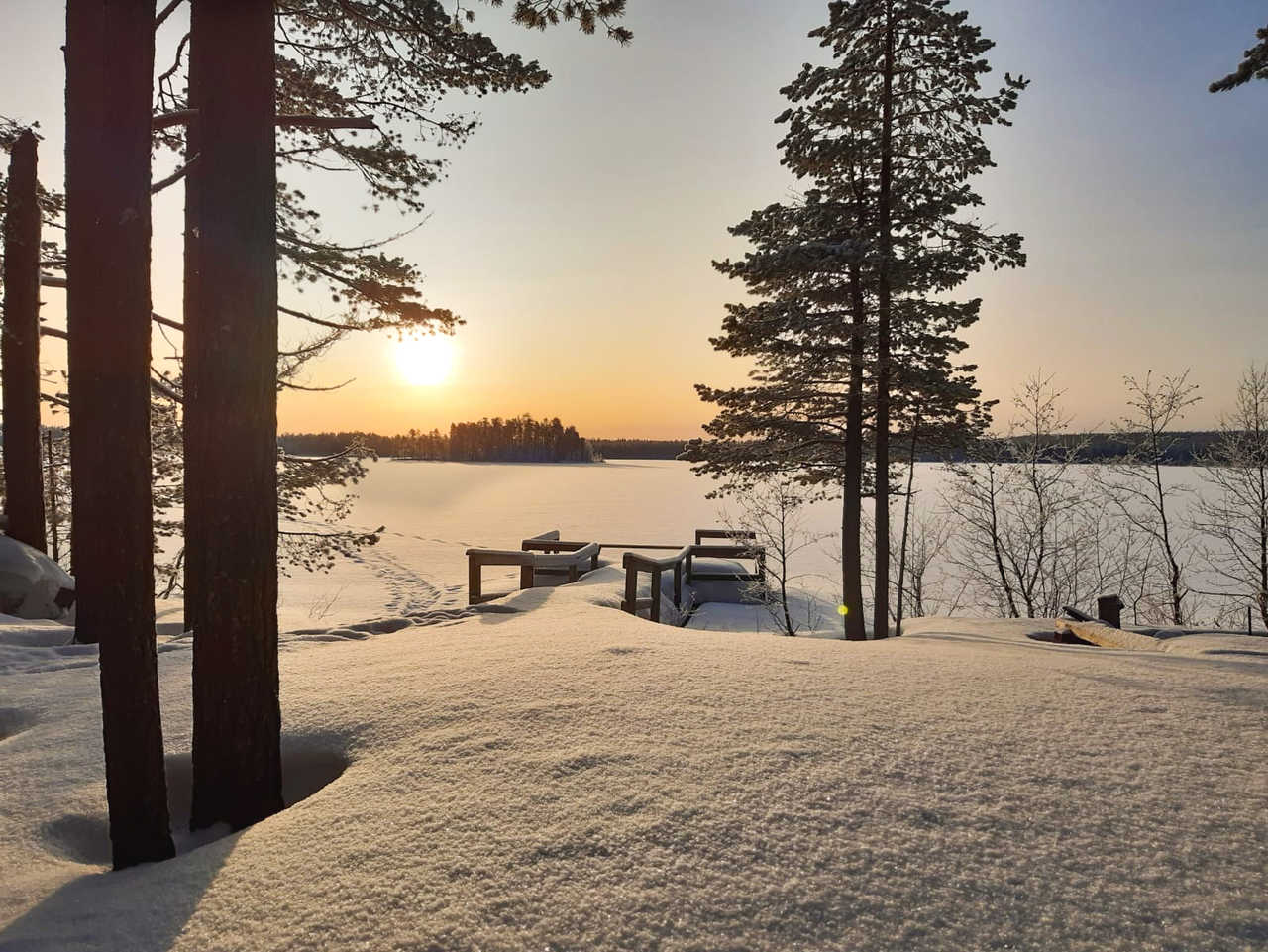 Paysage enneigée de Laponie finlandaise