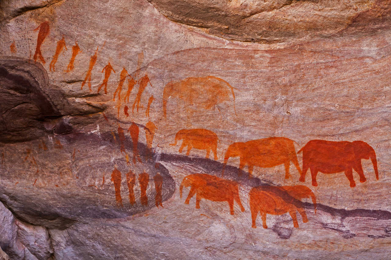 Peinture rupestre dans les montagnes du Cedeberg en Afrique du Sud