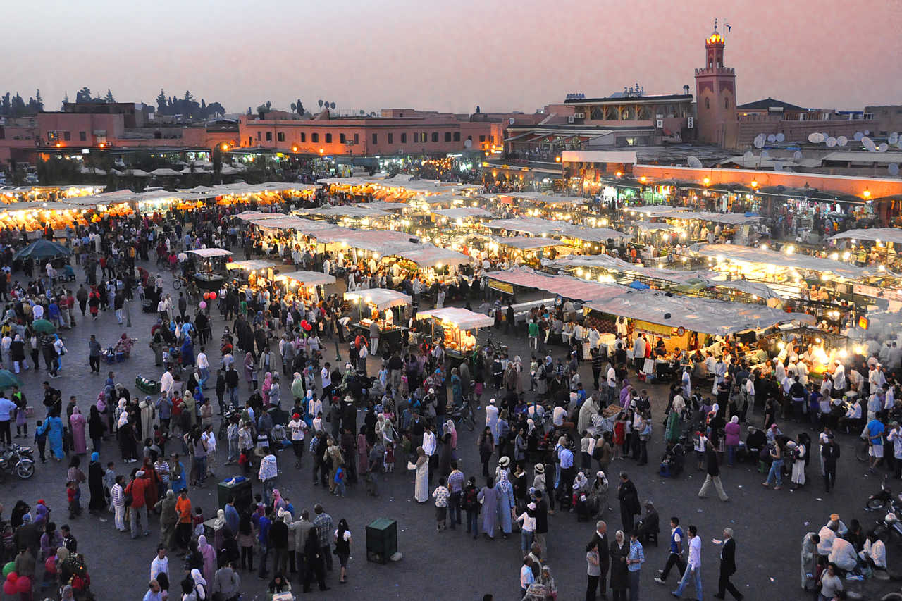Place Jemaa el Fna à Marrakech, Maroc