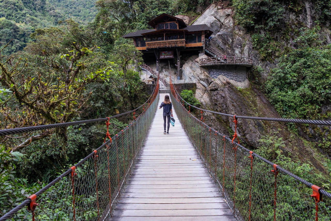 Pont suspendu de Banos en Équateur