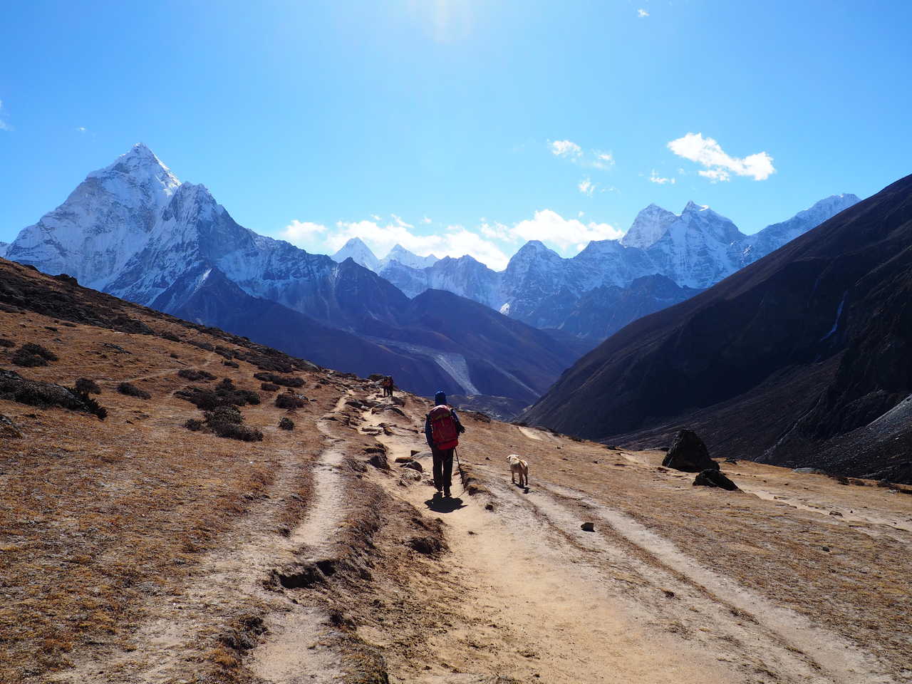 Randonneur de Lobuche à Gorak Shep