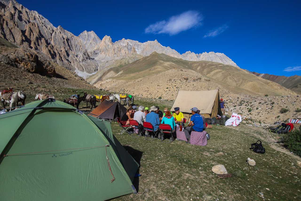 Repas au campement dans le Zanskar en Inde Himalayenne
