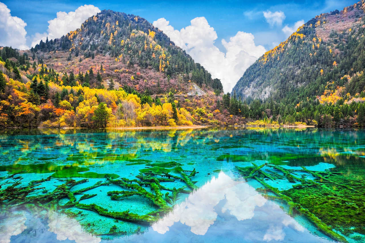 Réserve naturelle de Jiuzhaigou en Chine