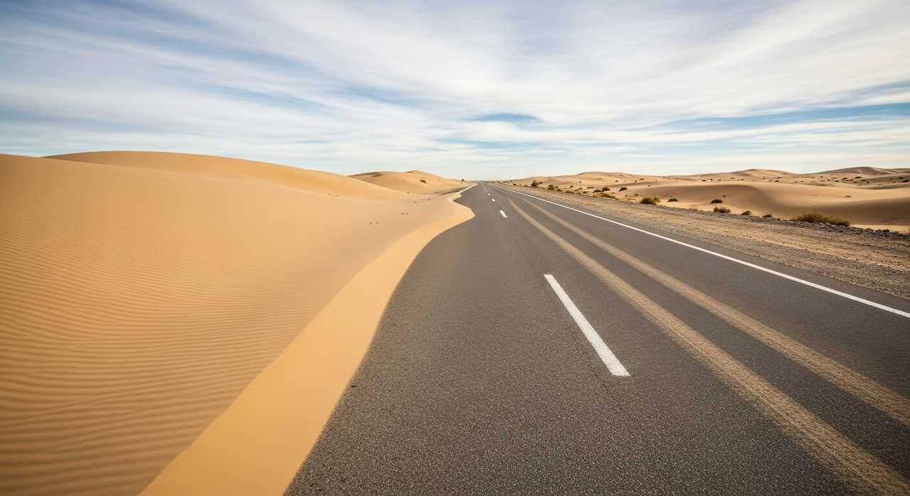 Route dans le Sahara