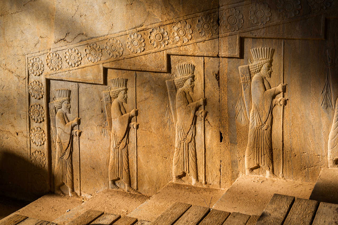 Sculpture de l'Empire achéménien dans le palais Apadana, Persépolis, Iran