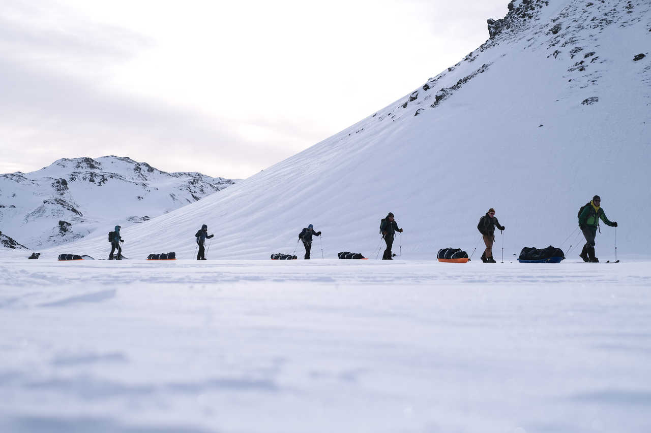Skieurs en Islande