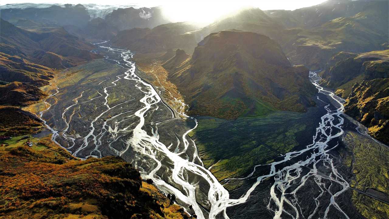 Thorsmork en Automne montagnes islande