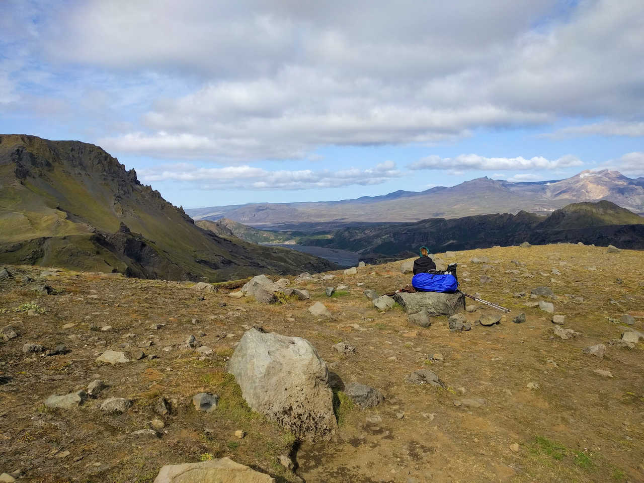 Trek du Laugavegur, vue sur Landmannalaugar depuis Thorsmork