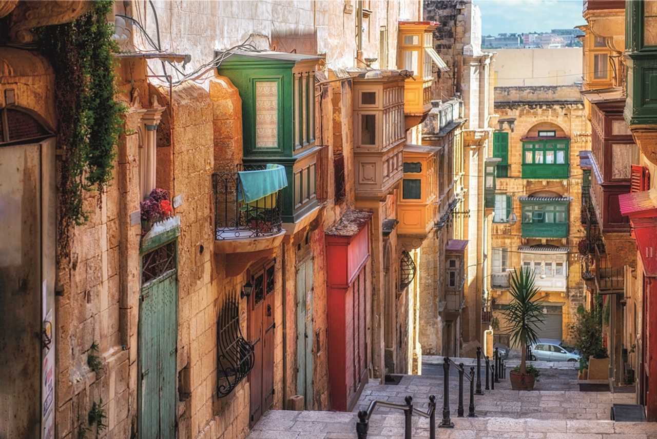 Un quartier de la ville de La Valette, Malte