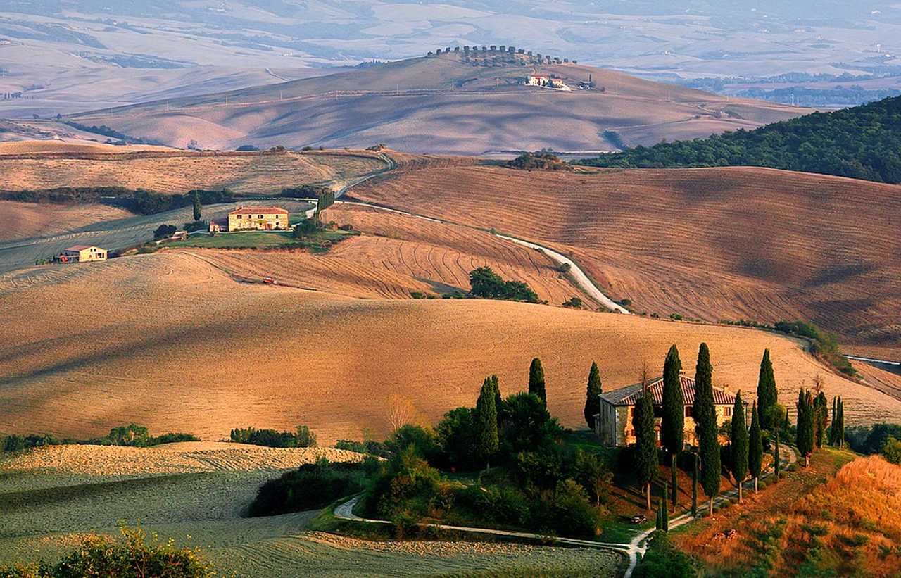 Val d'Orcia en Toscane, Italie