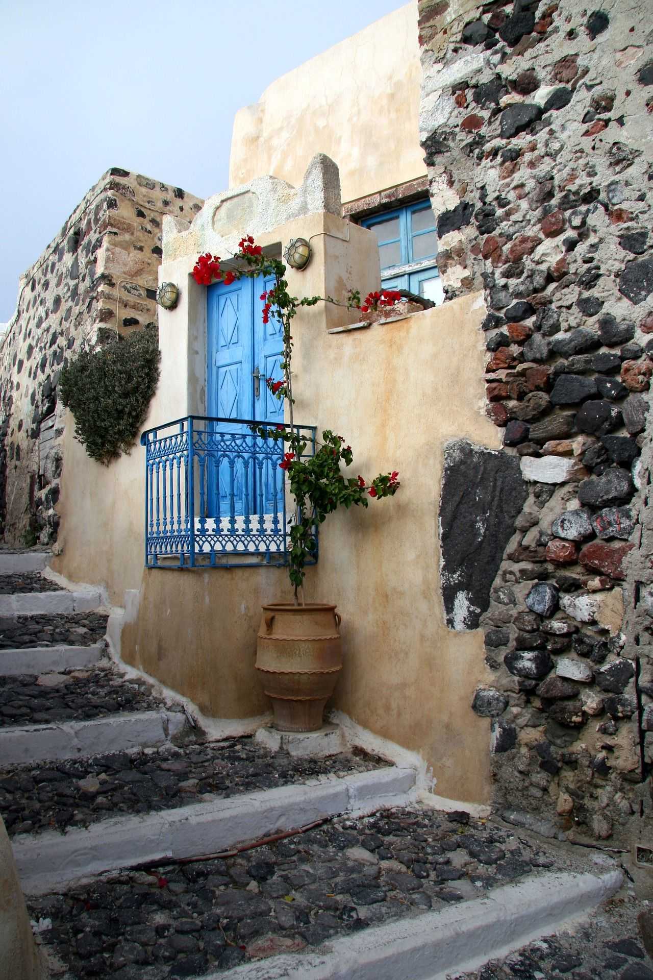 Village sur l'île de Andros, dans les Cyclades