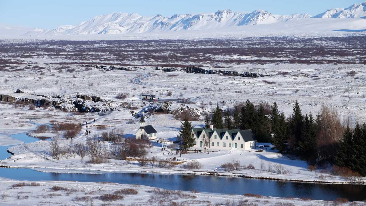 Ville en hiver en Islande