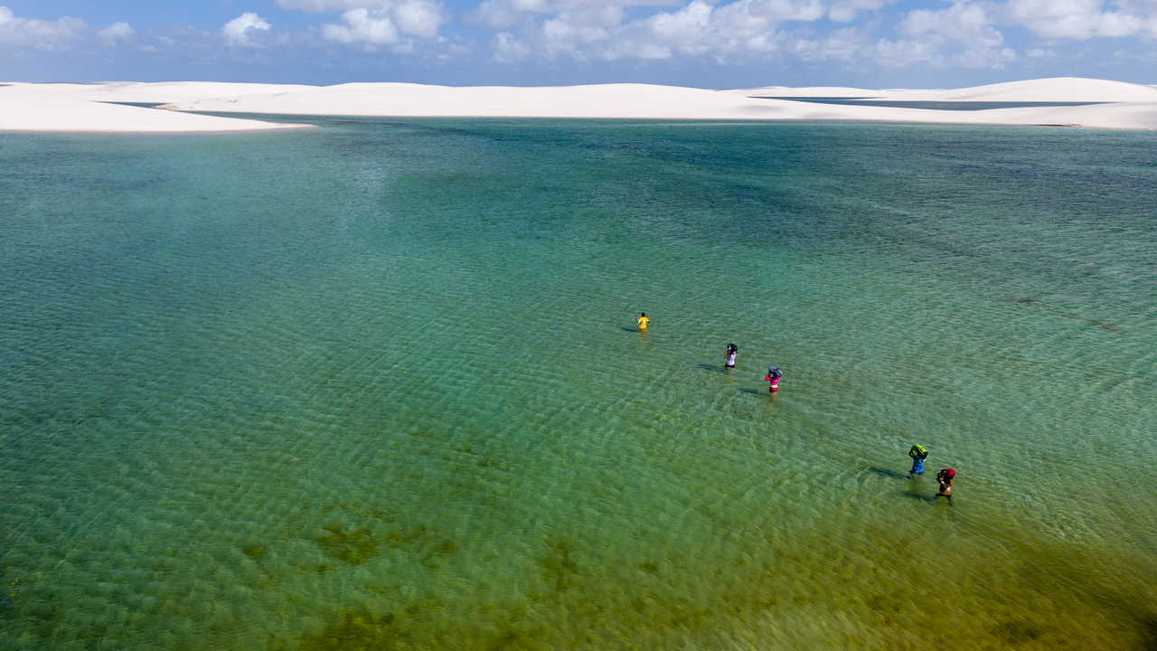 Vue aérienne de la traversée de Lagune au Brésil