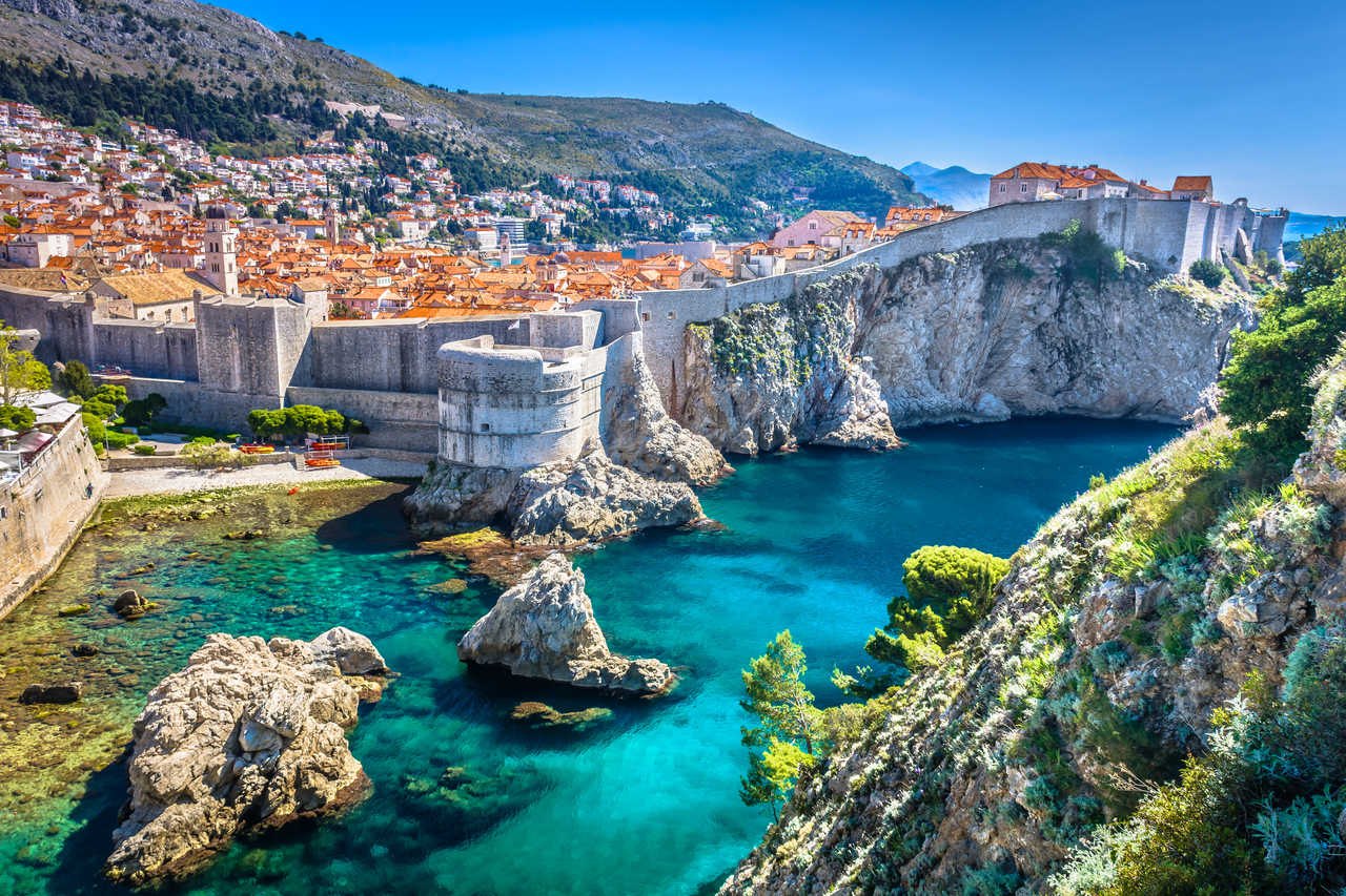 Vue aérienne de la vieille ville de Dubrovnik en Croatie