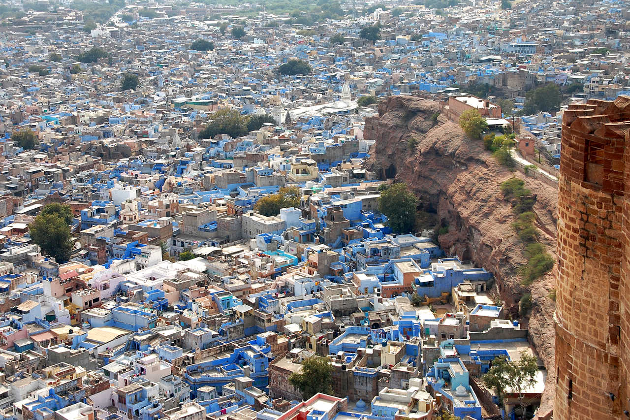 vue aérienne de la ville de Jodhpur au Rajasthan en Inde