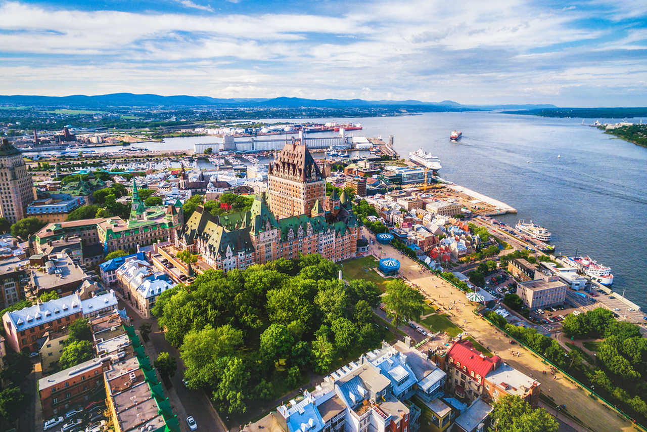 Vue aérienne de la ville de Québec au Canada