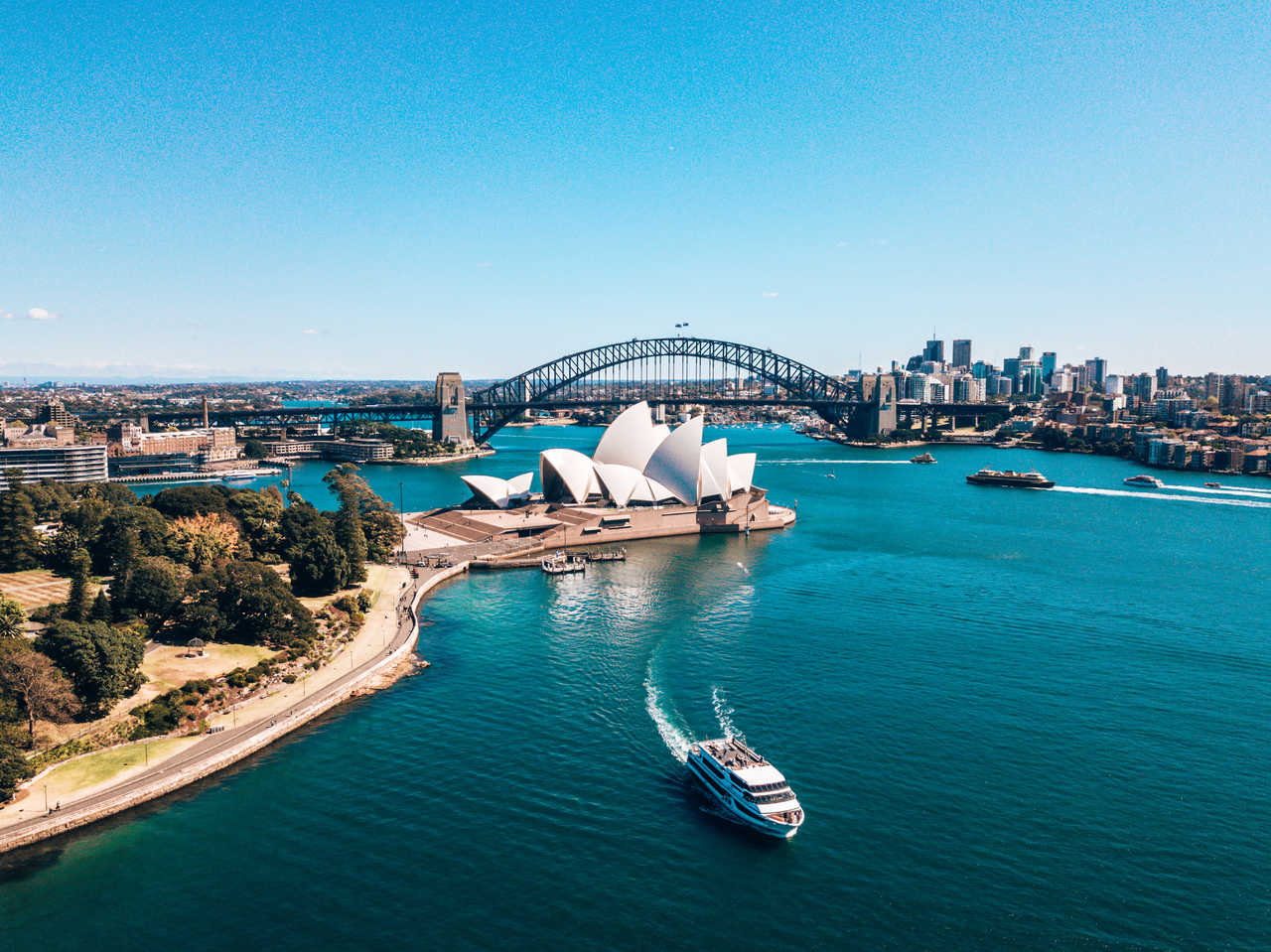 Vue aérienne du paysage de l'Opéra de Sydney