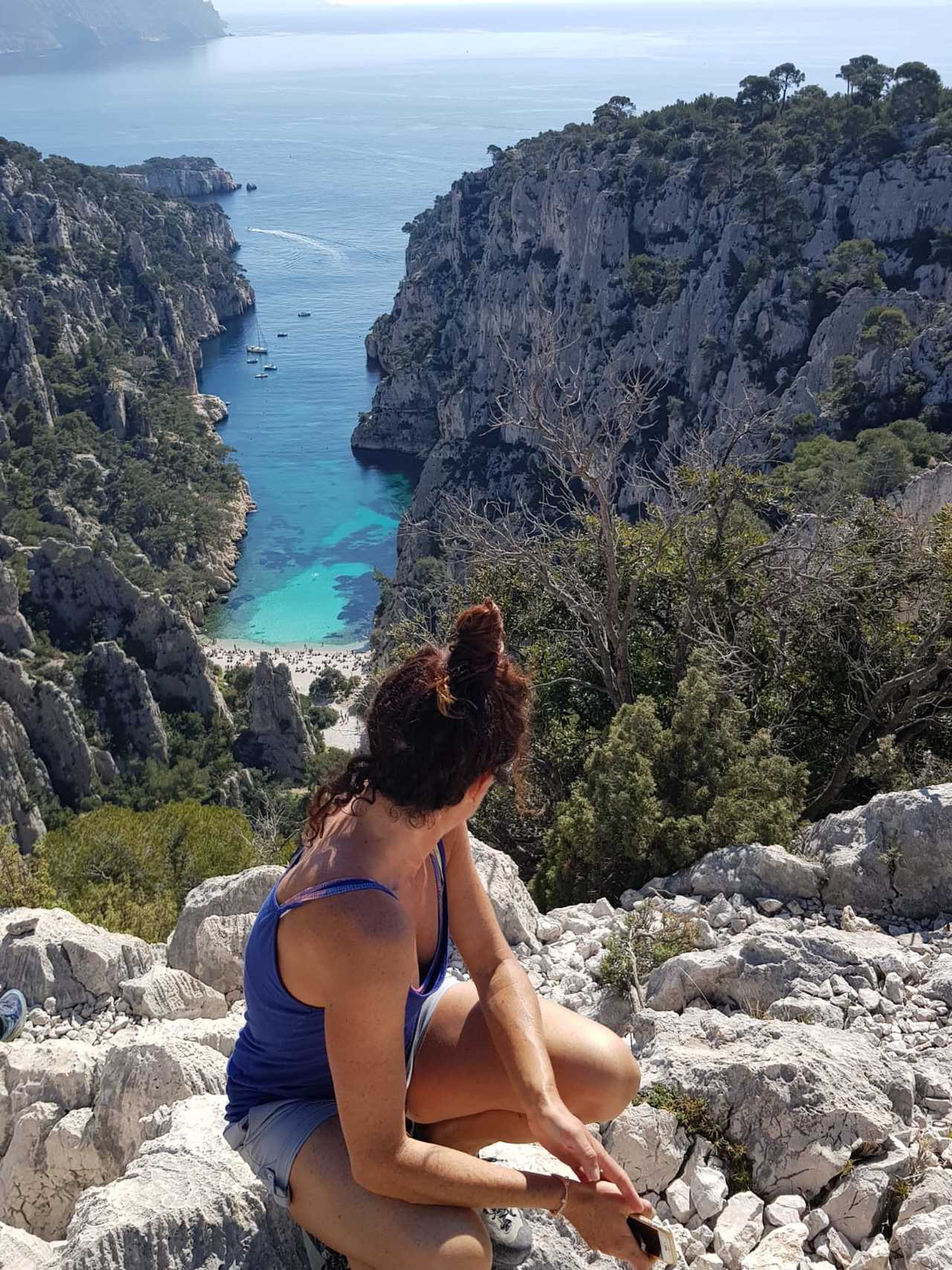 Vue sur la calanque d'En Vau depuis le belvédère, Parc National des calanques