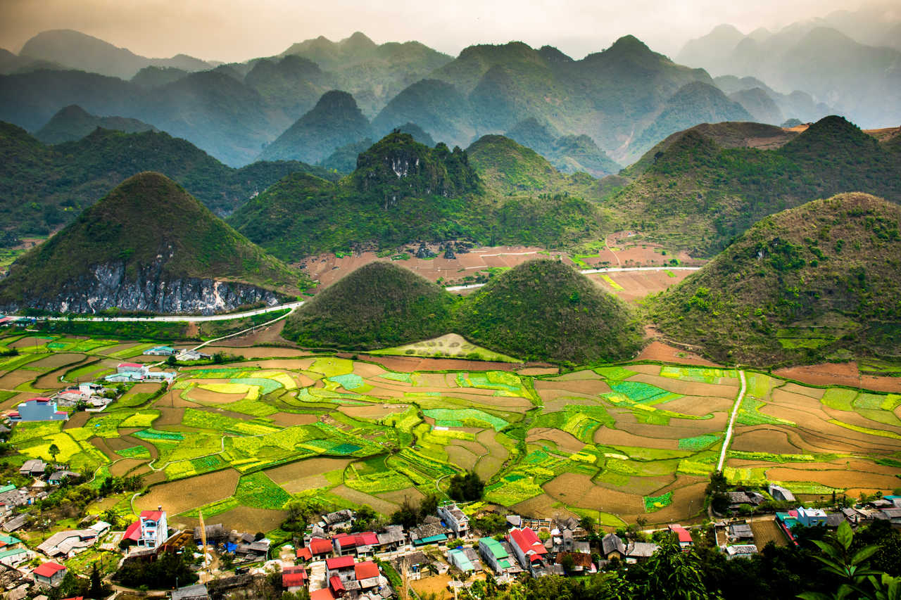 Vue sur la région de Ha Giang au Vietnam