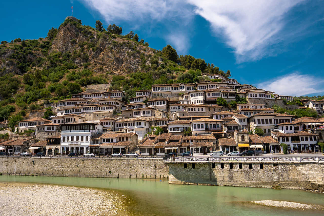Vue sur la vieille ville de Berat, Albanie