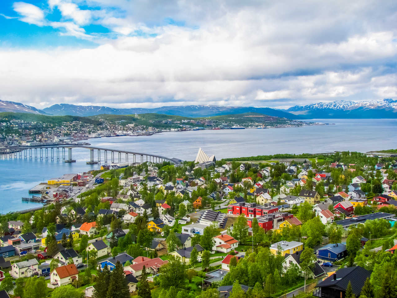 Vue sur la ville de Tromso en Norvège