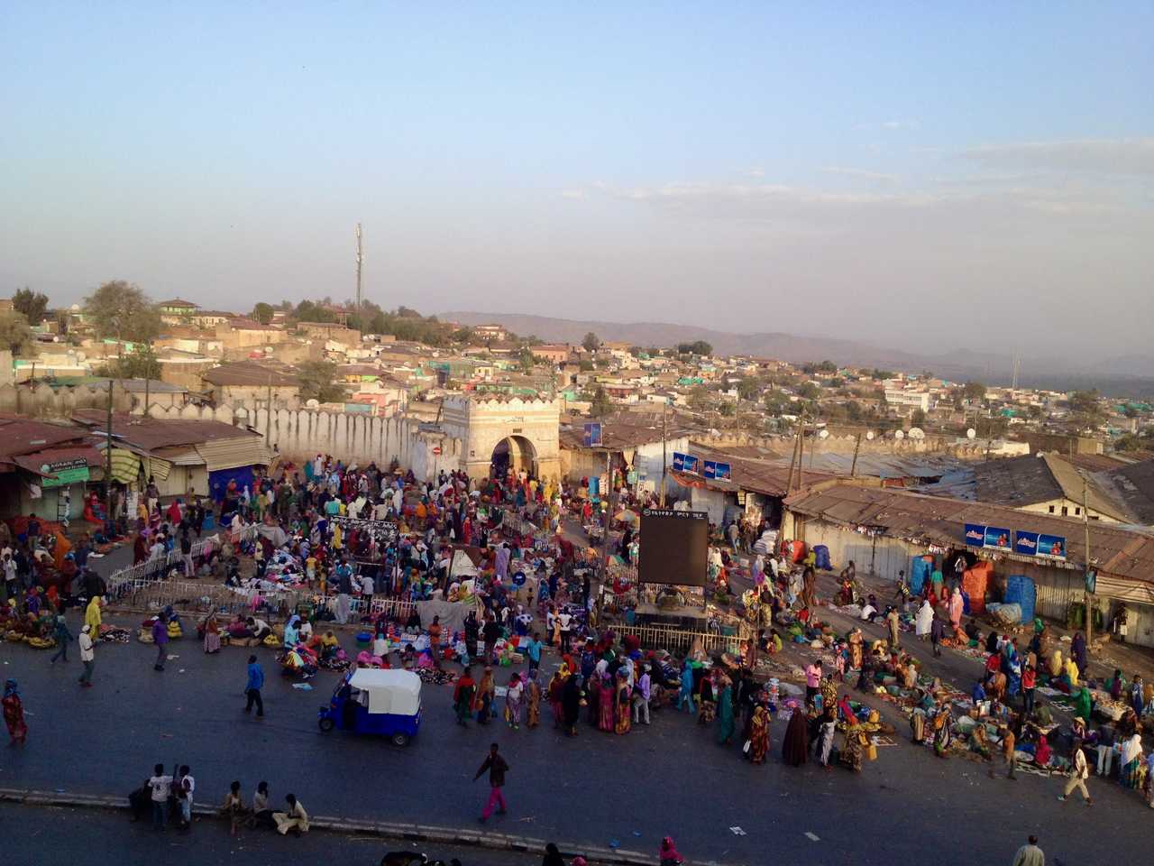Vue sur le marché d'Harar
