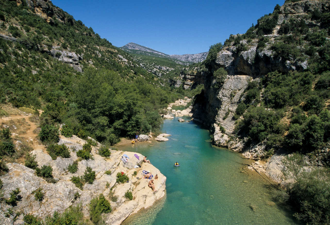 Vue sur le Rio Masclun, Parc Naturel de la Sierra de Guara, Pyrenees espagnoles